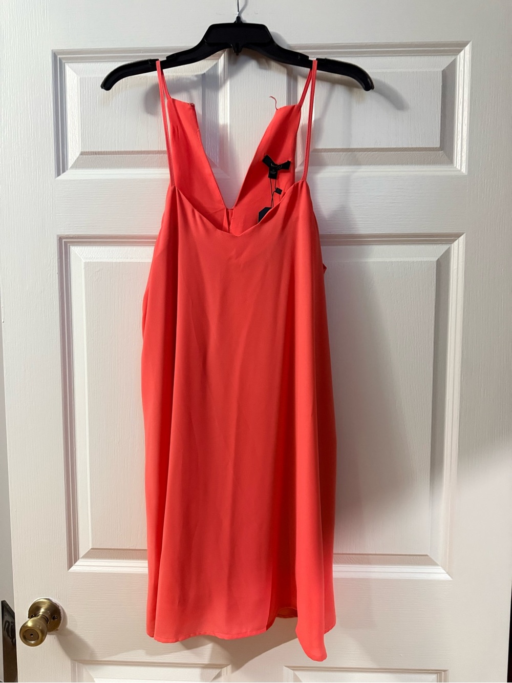 Very J Coral V-Neck Spaghetti Strap Dress